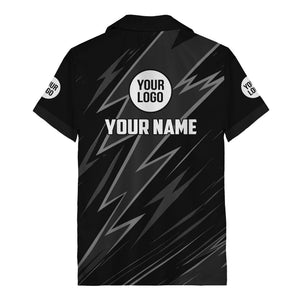 bold lightning bolt repeat pattern personalized hawaiian shirt for men