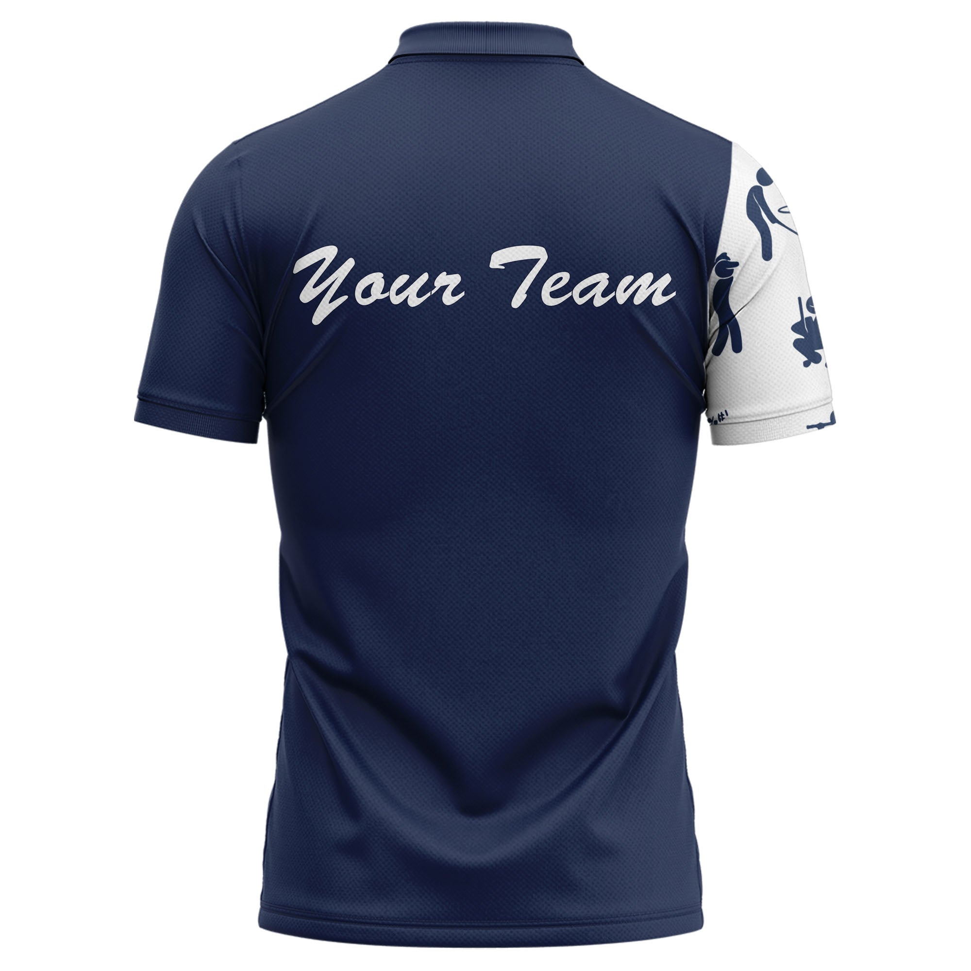 Cartoon Golfers & Trophies Repeating Pattern Polo Shirt For Men