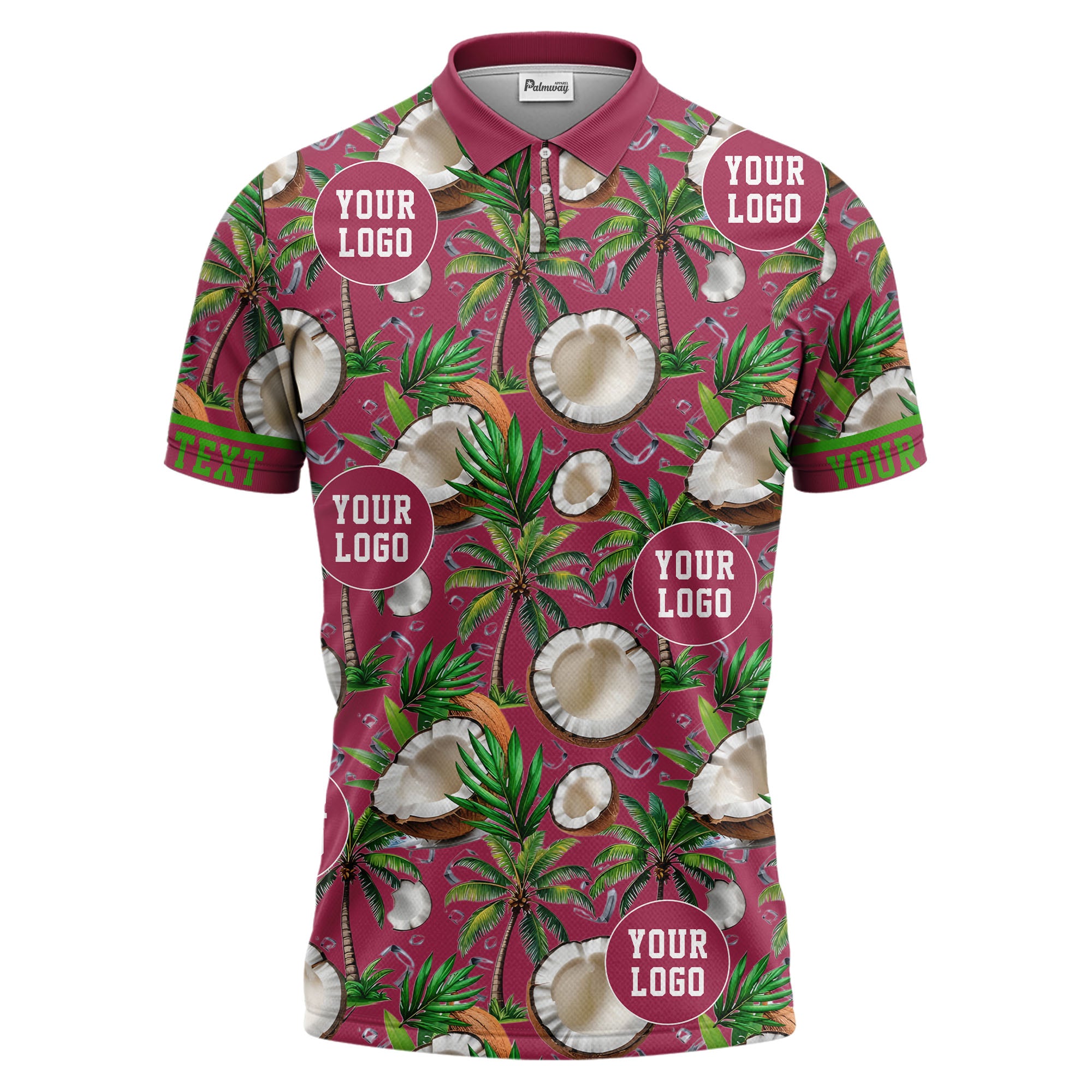 coconut palm trees ice cubes tropical black polo shirt for men