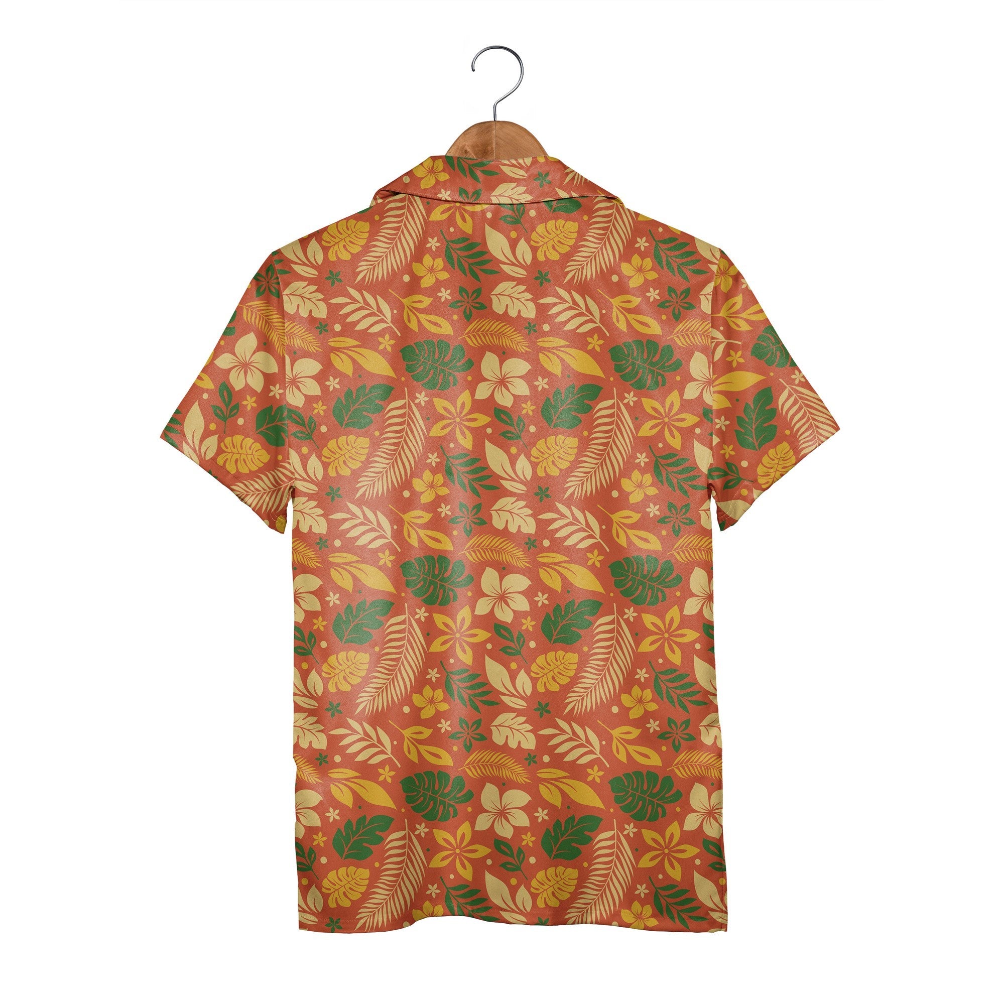 Coral Sunset Hawaiian Shirt with Tropical Flower Garden