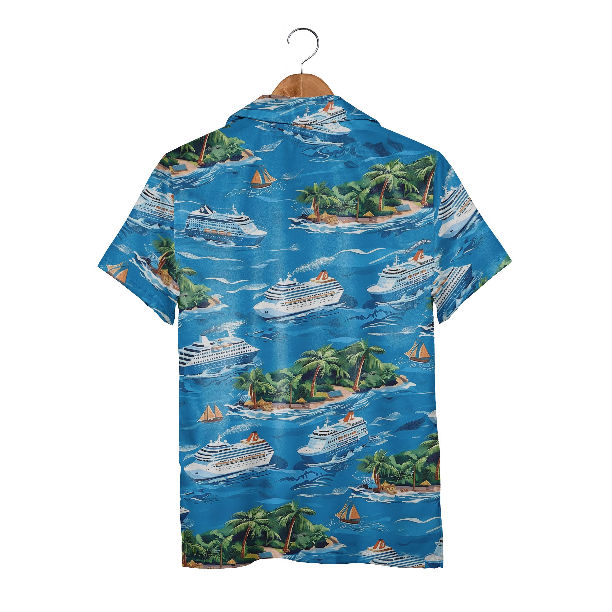 Cruise Ship & Island Tropical Hawaiian Shirt – Beach Vacation Getaway Design
