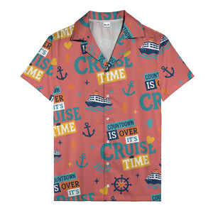 cruise ships & anchors cartoon fun hawaiian shirt for vacation