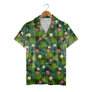 Custom Child Face Hawaiian Shirt with Tropical Hibiscus Garden