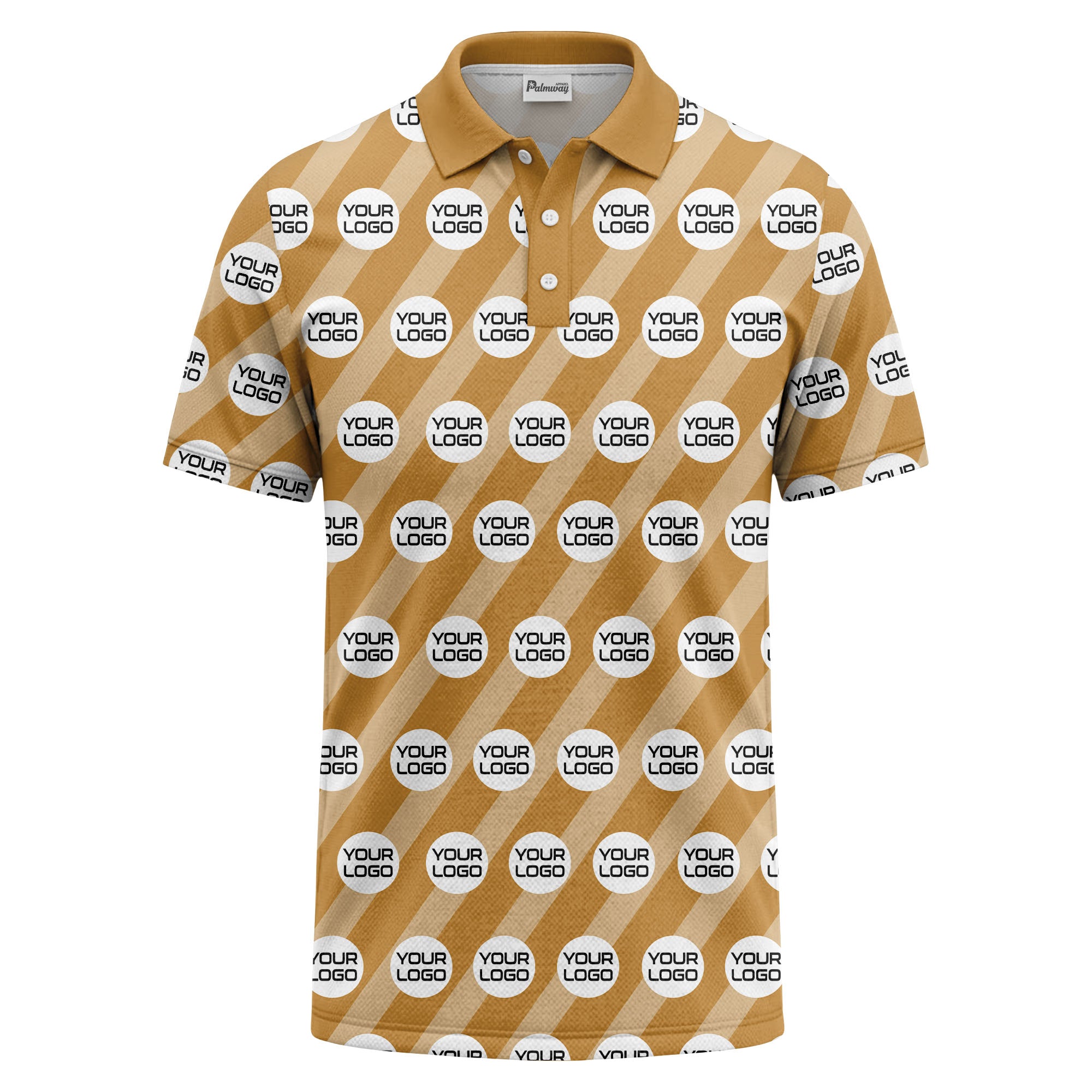custom logo diagonal stripes repeat golf polo shirt for men