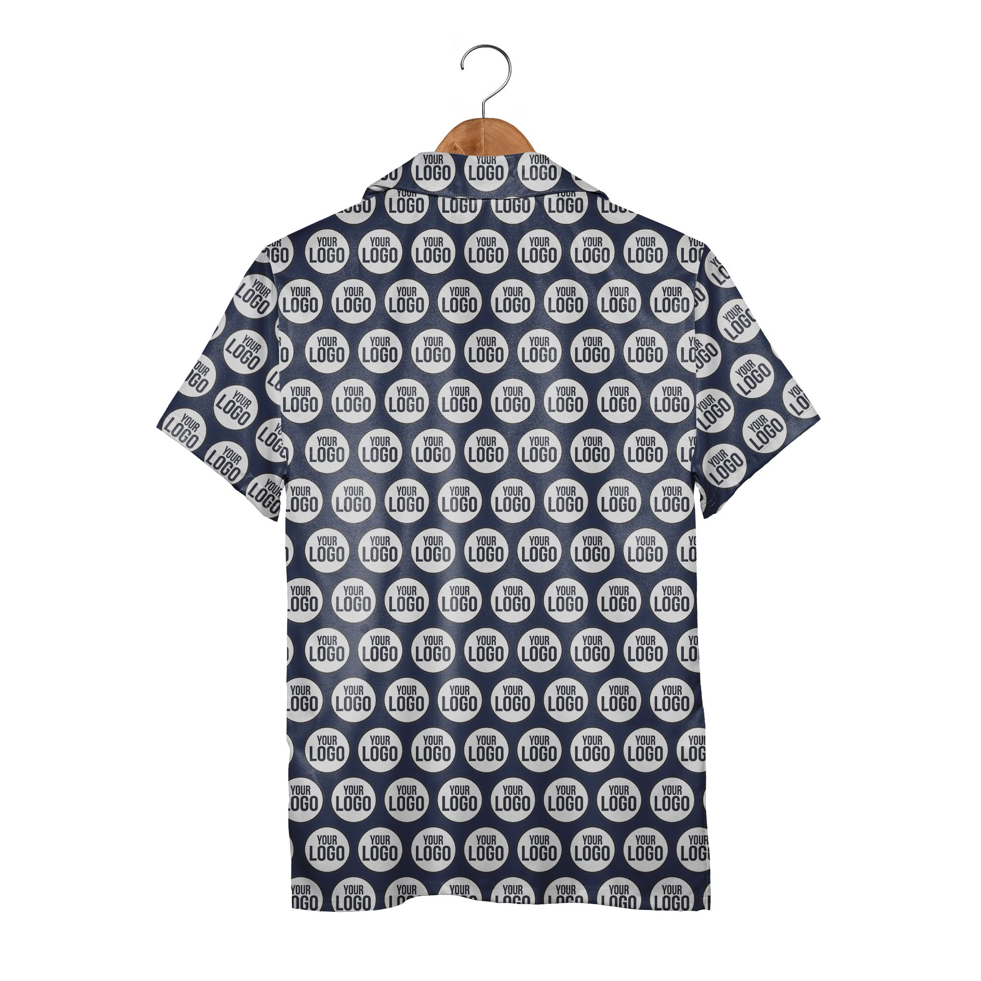 Custom Logo Hawaiian Shirt - Geometric Circle Repeat Pattern Branded Corporate Wear