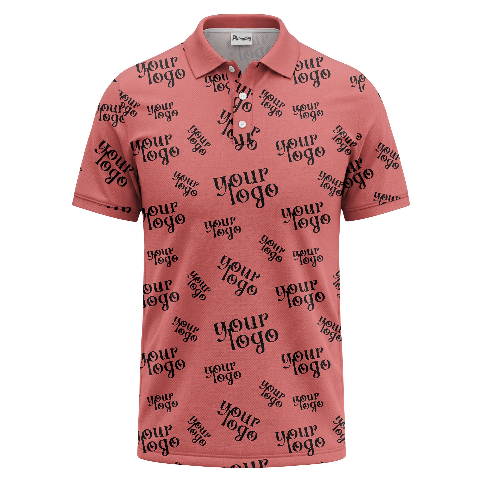 custom logo repeat typography minimalist polo shirt