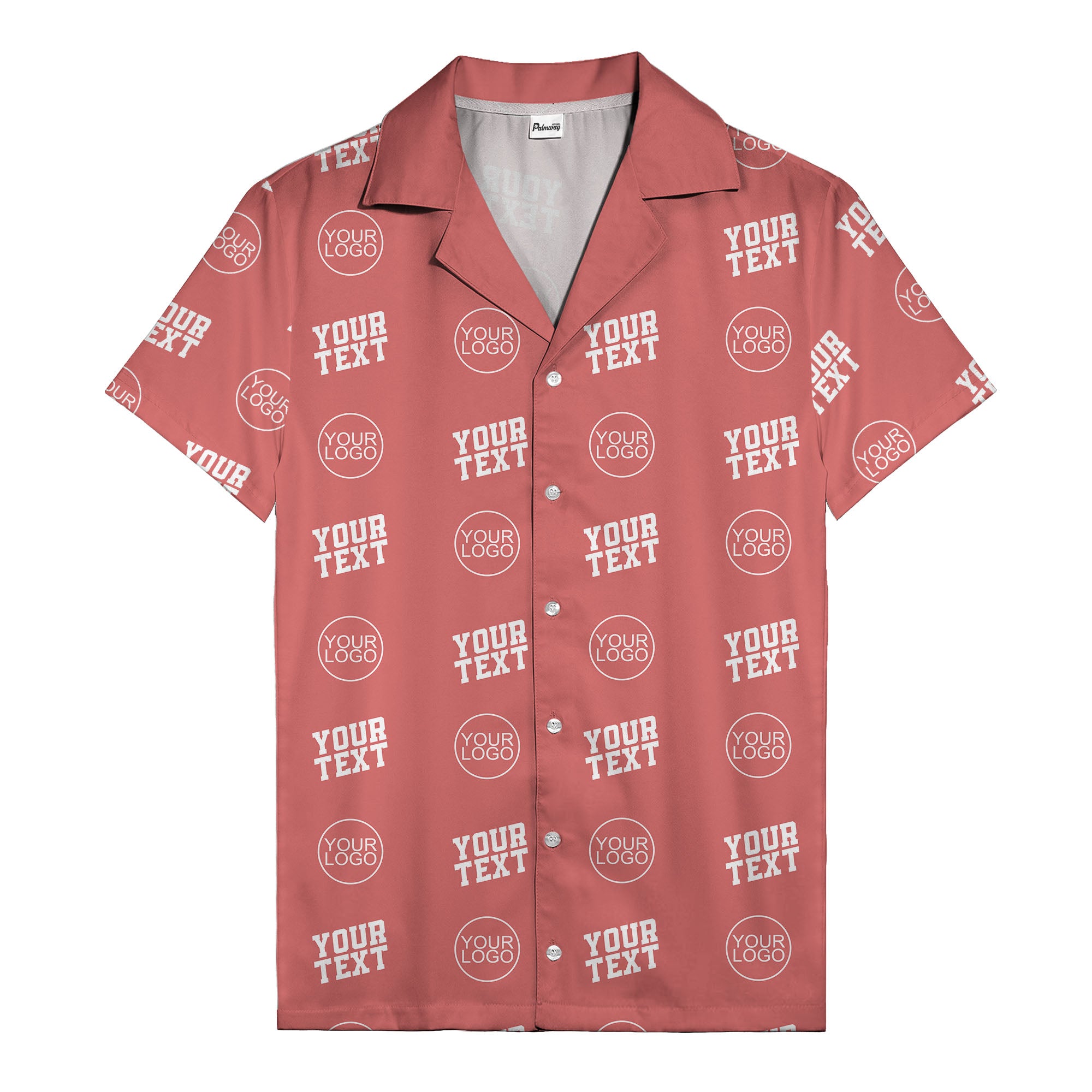 custom logo & text repeat pattern personalized hawaiian shirt