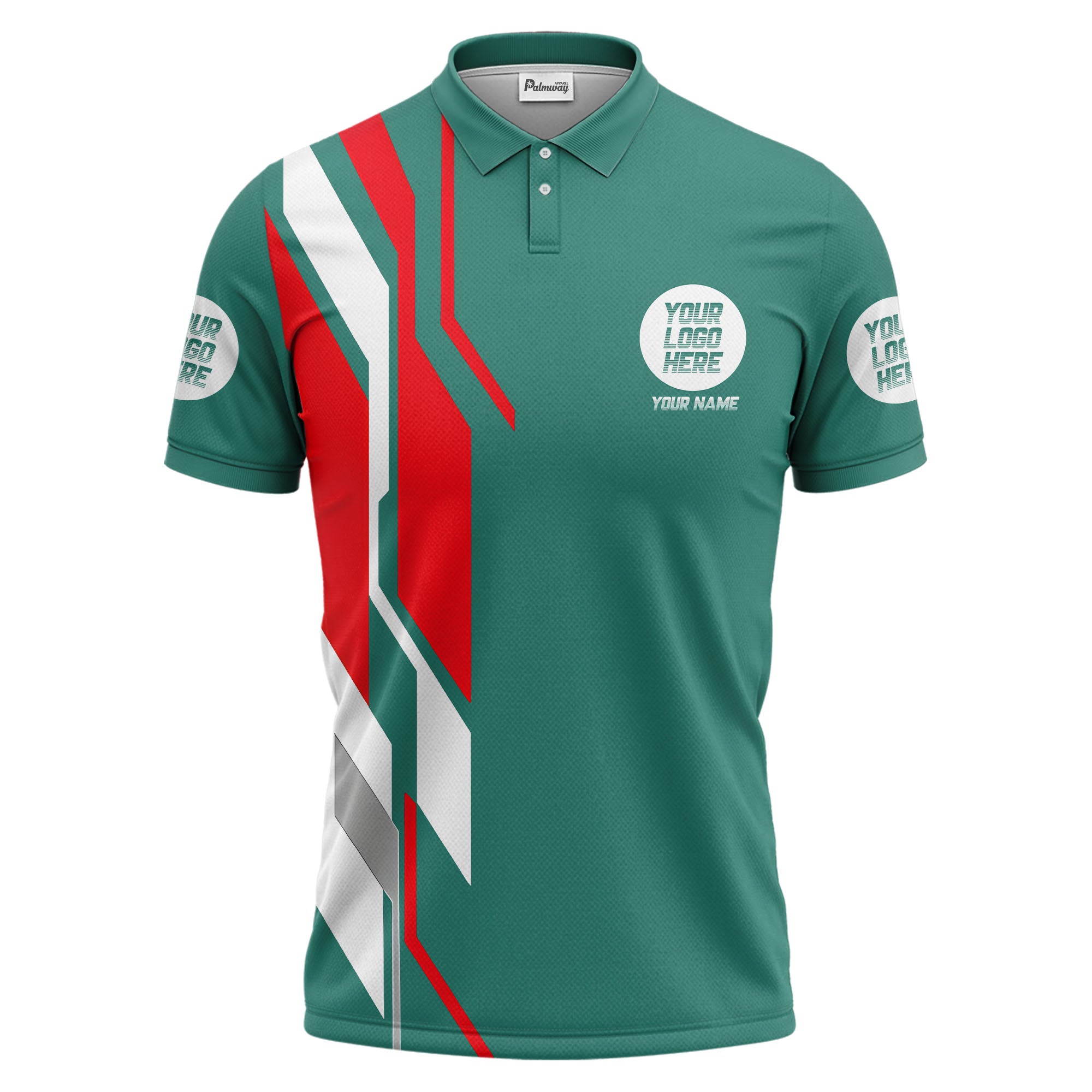 custom multi color geometric abstract modern men's performance polo shirt
