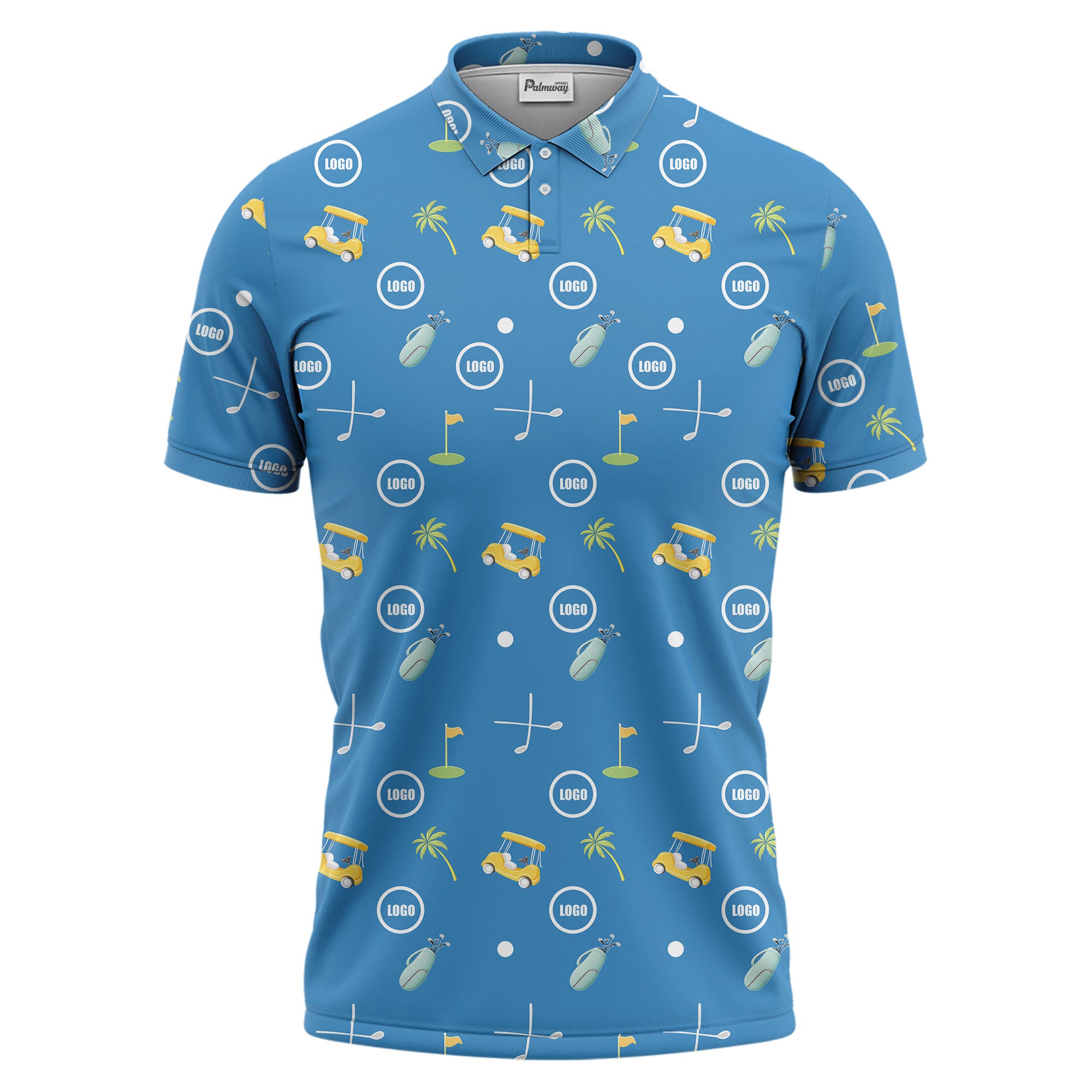 golf course pattern polo shirt hawaiian shirt