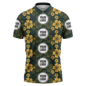tropical hibiscus floral polo shirt hawaiian shirt