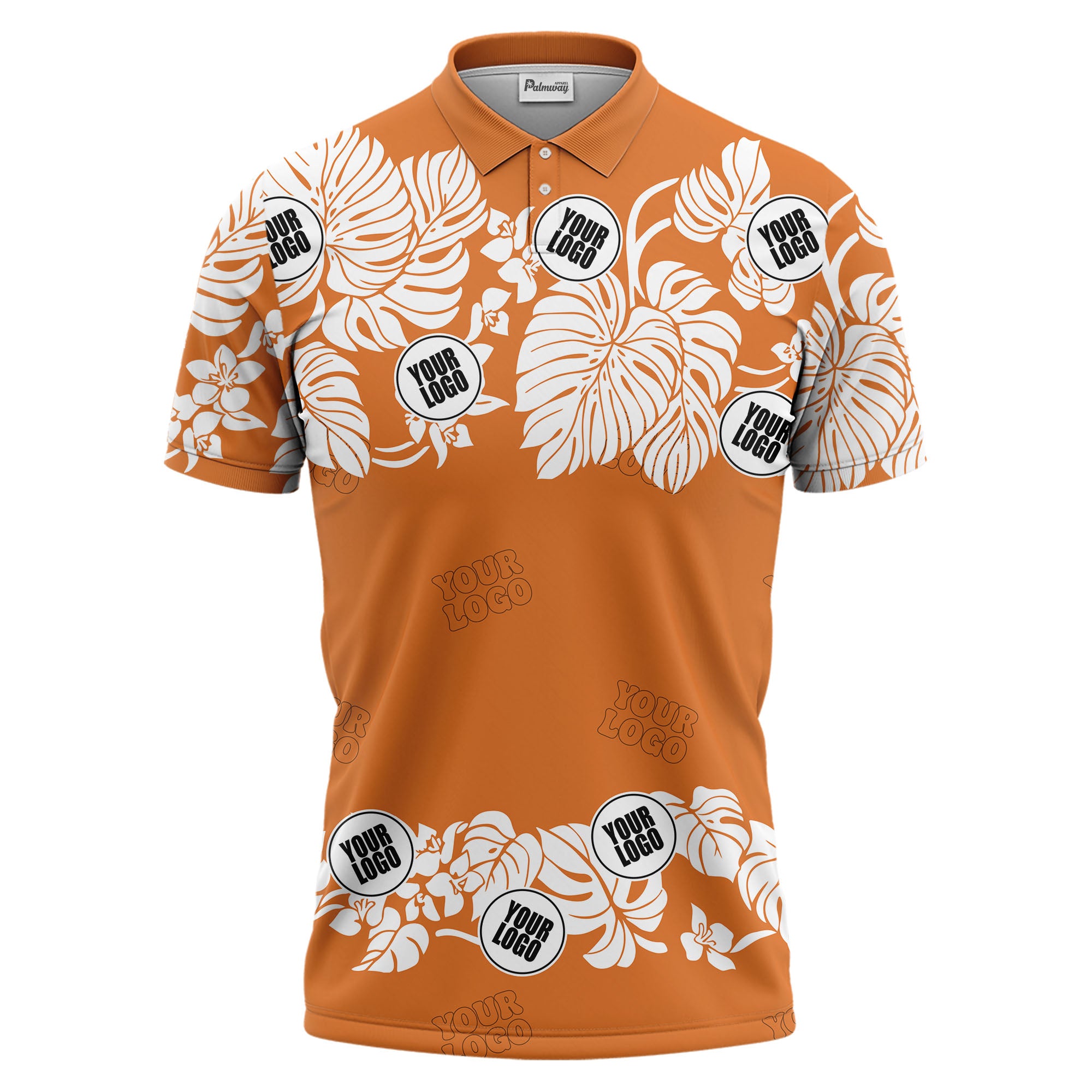 custom multi color monstera hawaiian floral tropical golf polo shirt for men