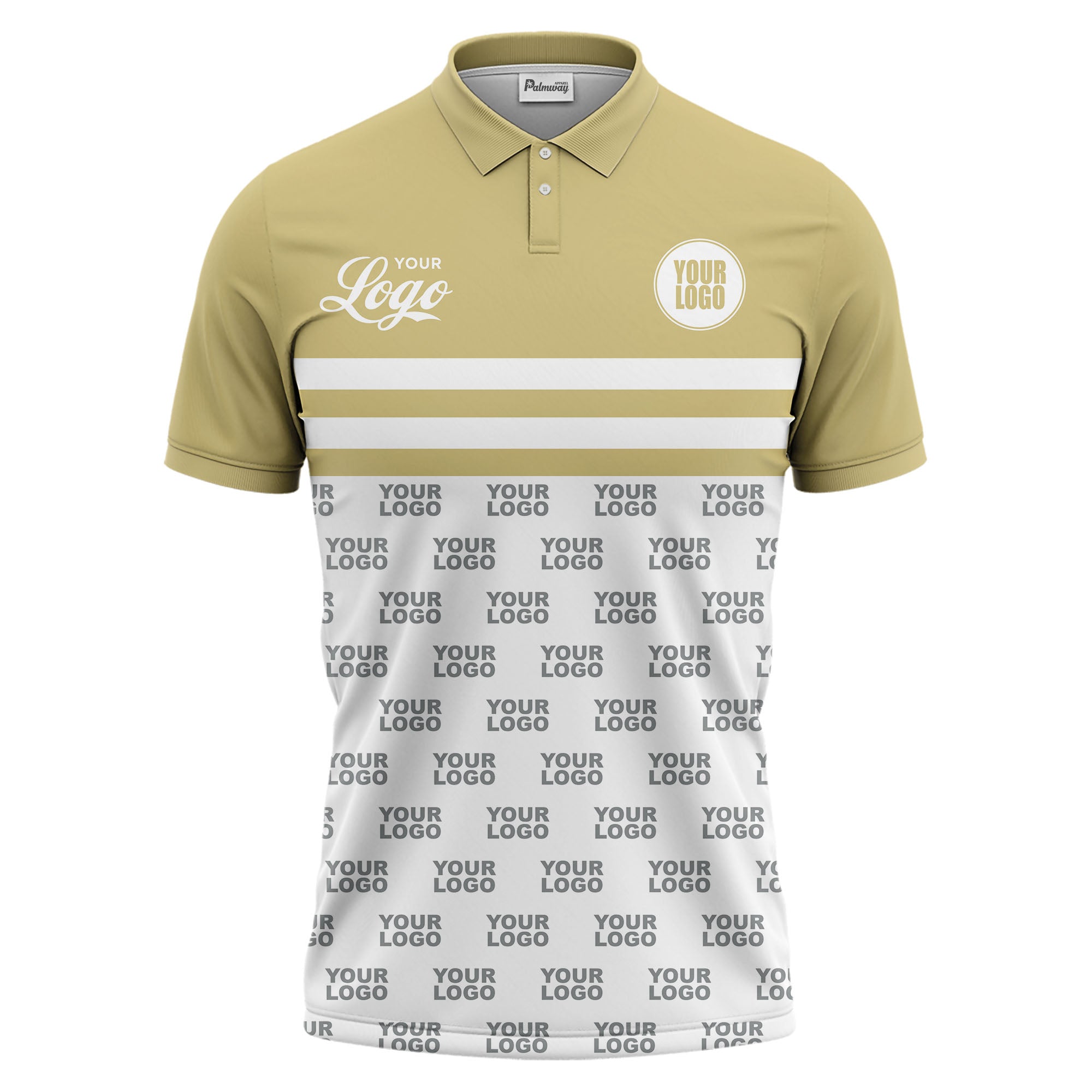 custom multi color striped logo golf polo shirt for corporate branding