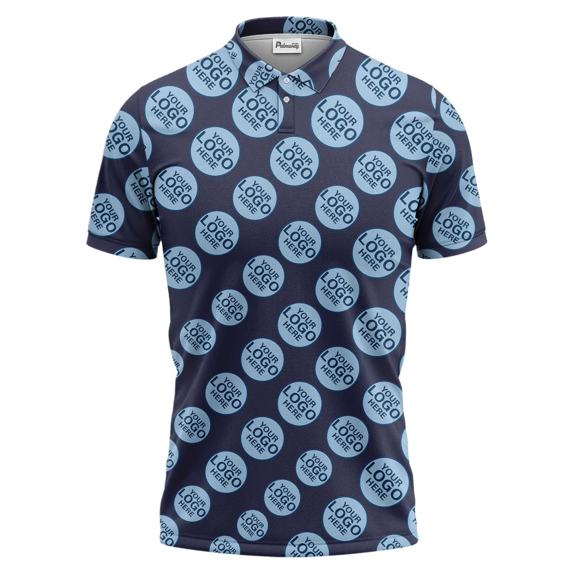 Custom Repeating Geometric Circles Logo Polo Shirt For Personalized Branding