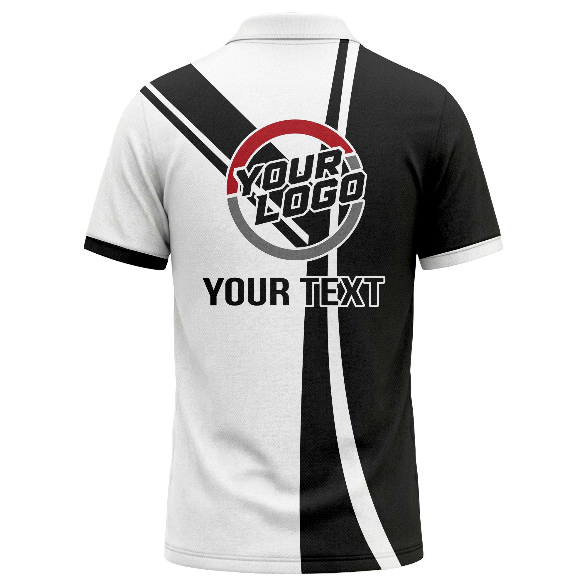customizable company logo diagonal stripe polo shirt for corporate teams