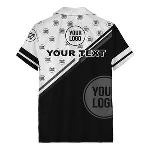 customizable diagonal stripe & logo repeating hawaiian shirt