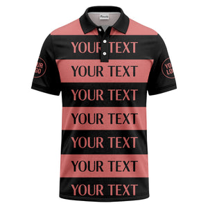 customizable text on bold horizontal stripes polo shirt