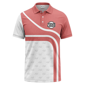 diagonal black-white custom logo stripe polo shirt for golf