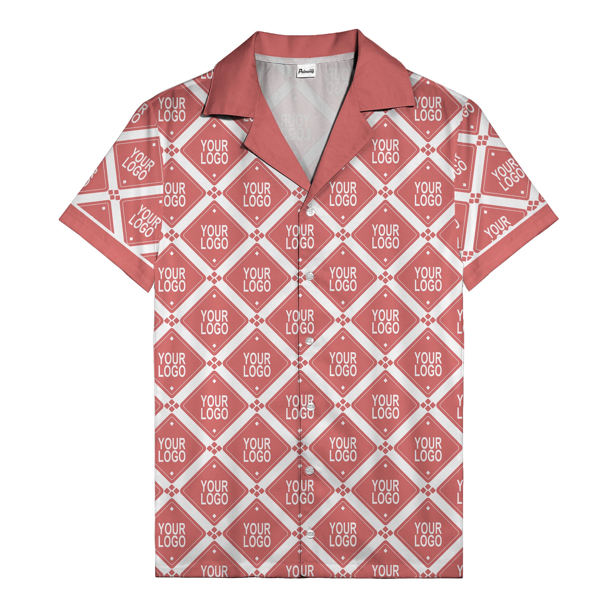 diamond repeat logo geometric hawaiian shirt for men