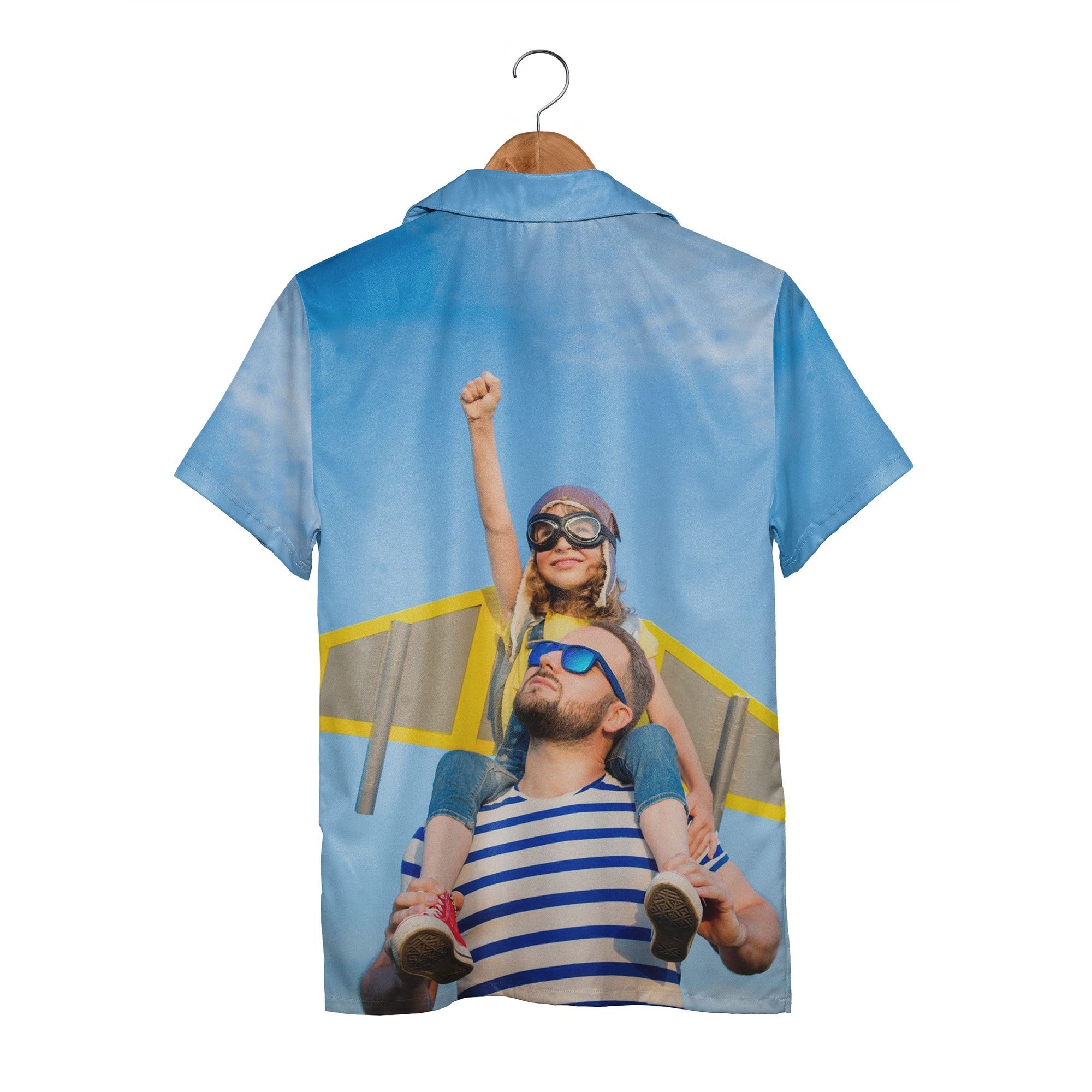 Father Daughter Aviator Adventure Hawaiian Shirt in Sky Blue