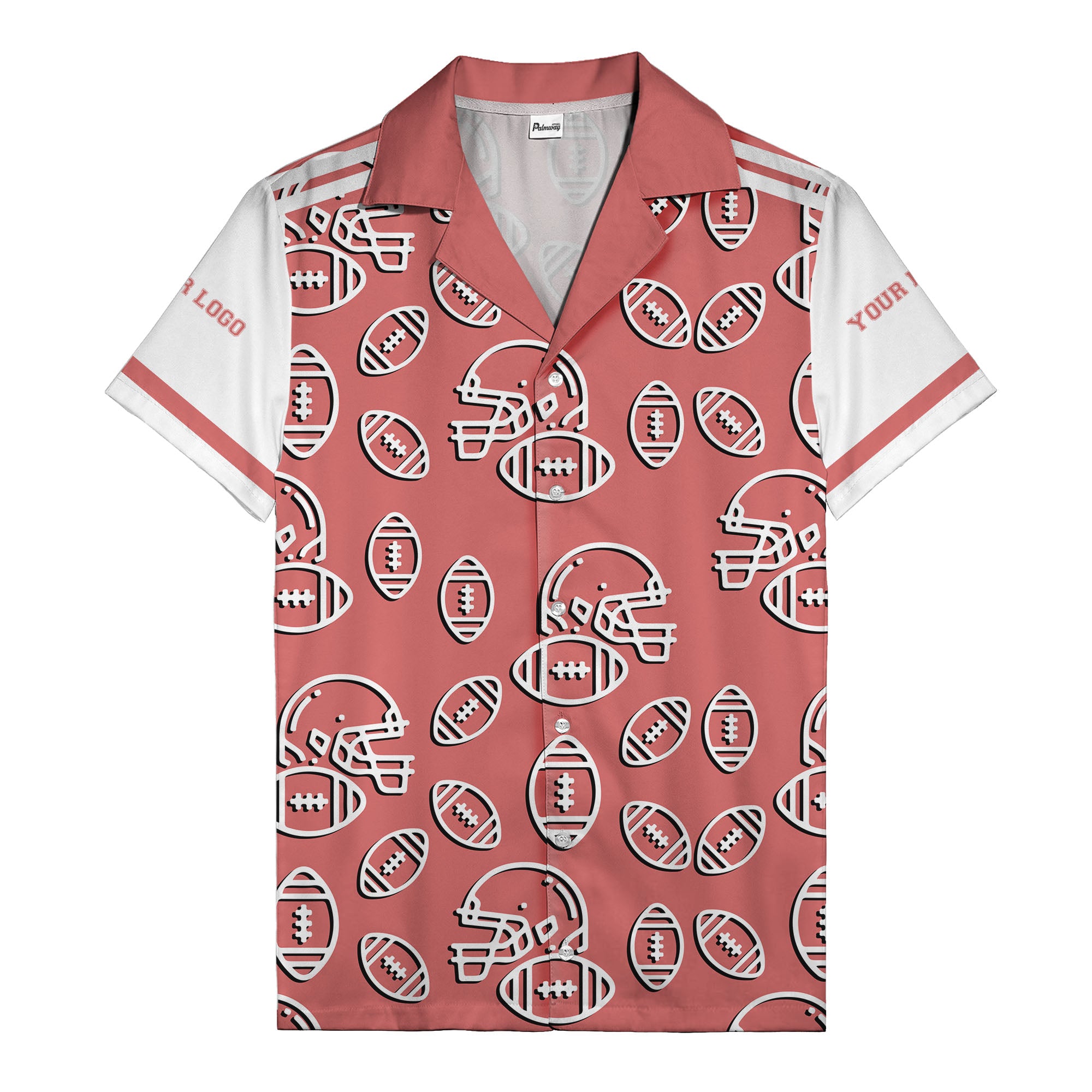 football helmets & balls repeat hawaiian shirt for men