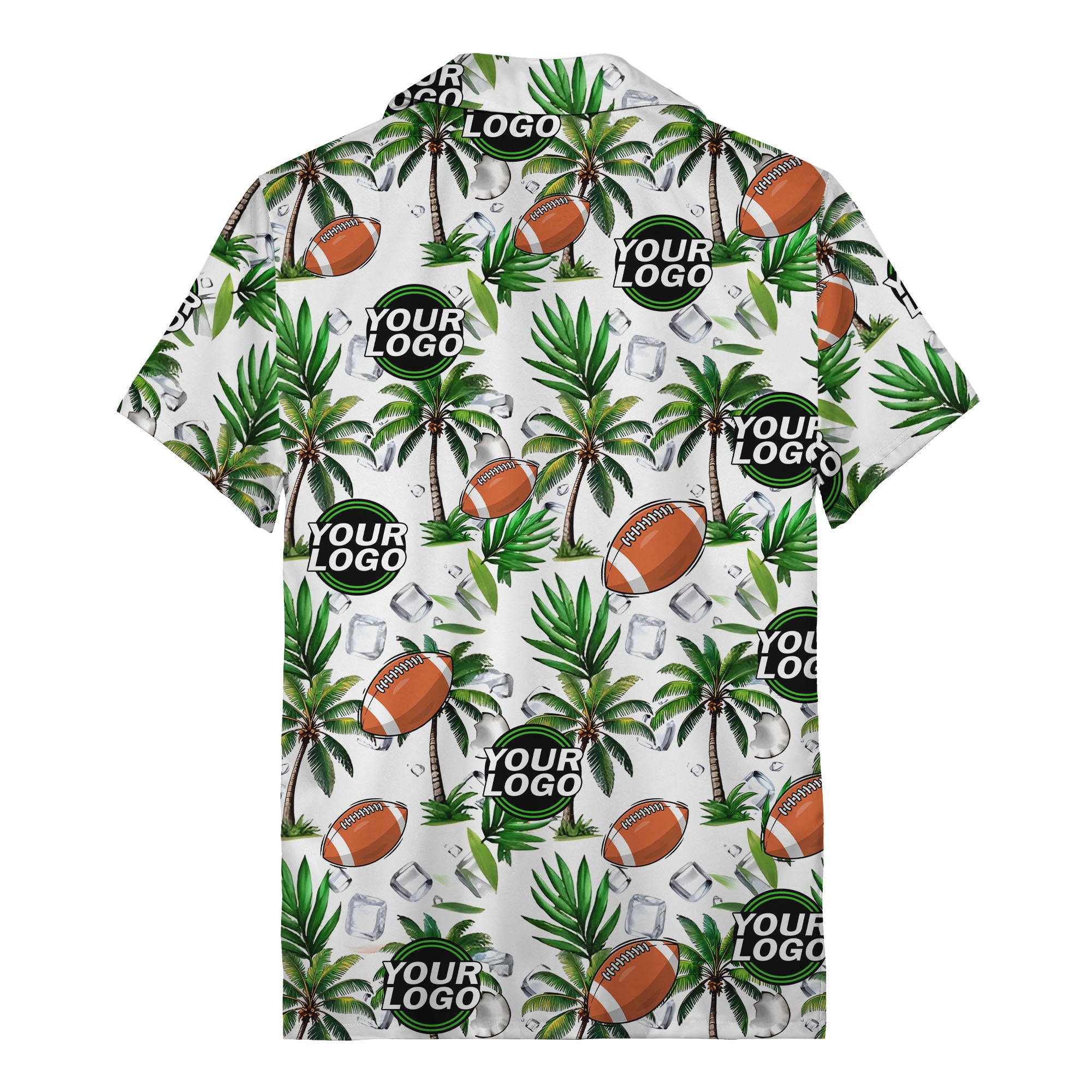 football palm trees ice cubes watercolor hawaiian shirt for men