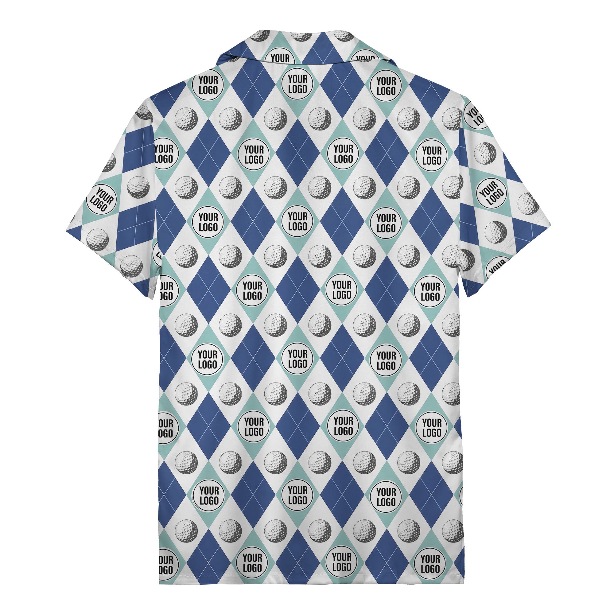 Geometric Golf Ball Aloha Hawaiian Shirt For Men
