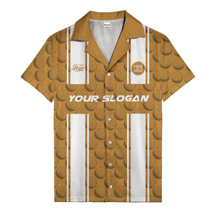 golf ball & white stripe repeat hawaiian shirt for golfers