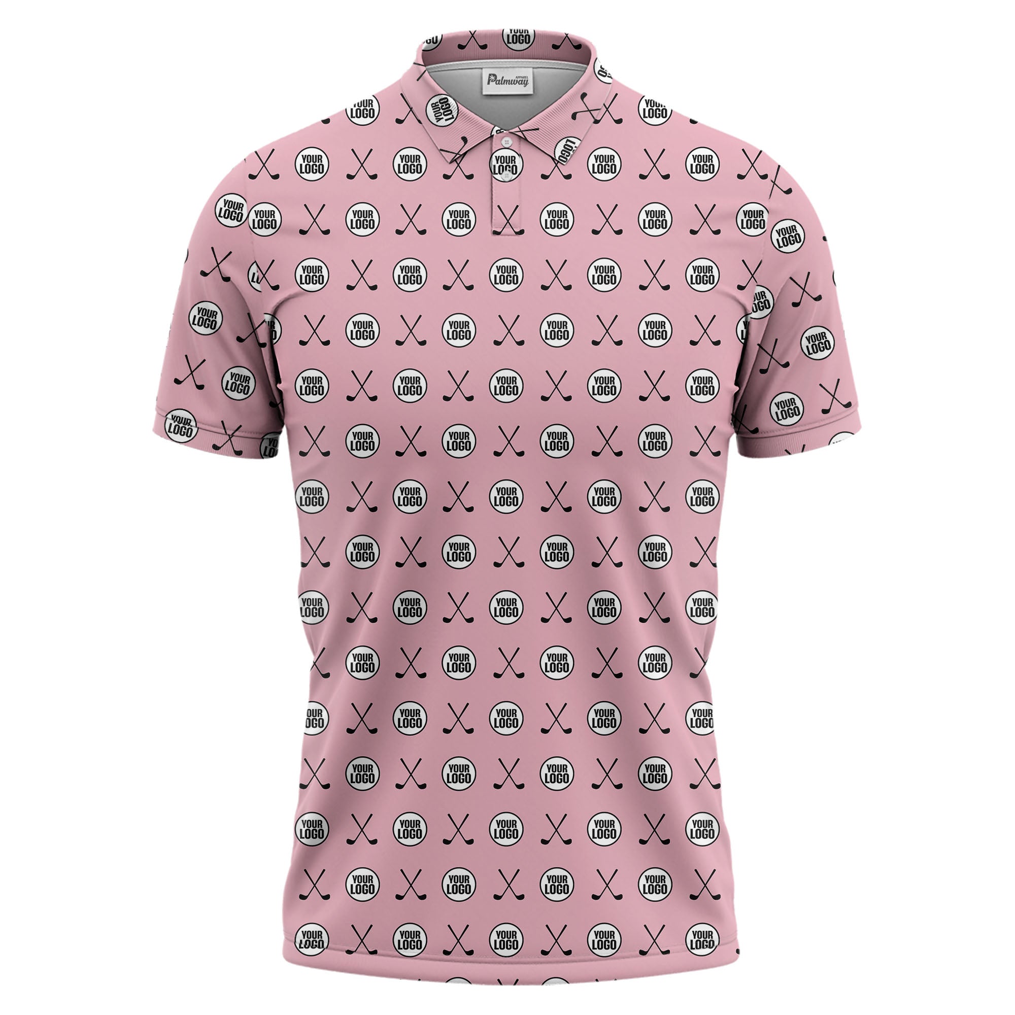 golf club pattern polo shirt for men | sporty custom color all-over print
