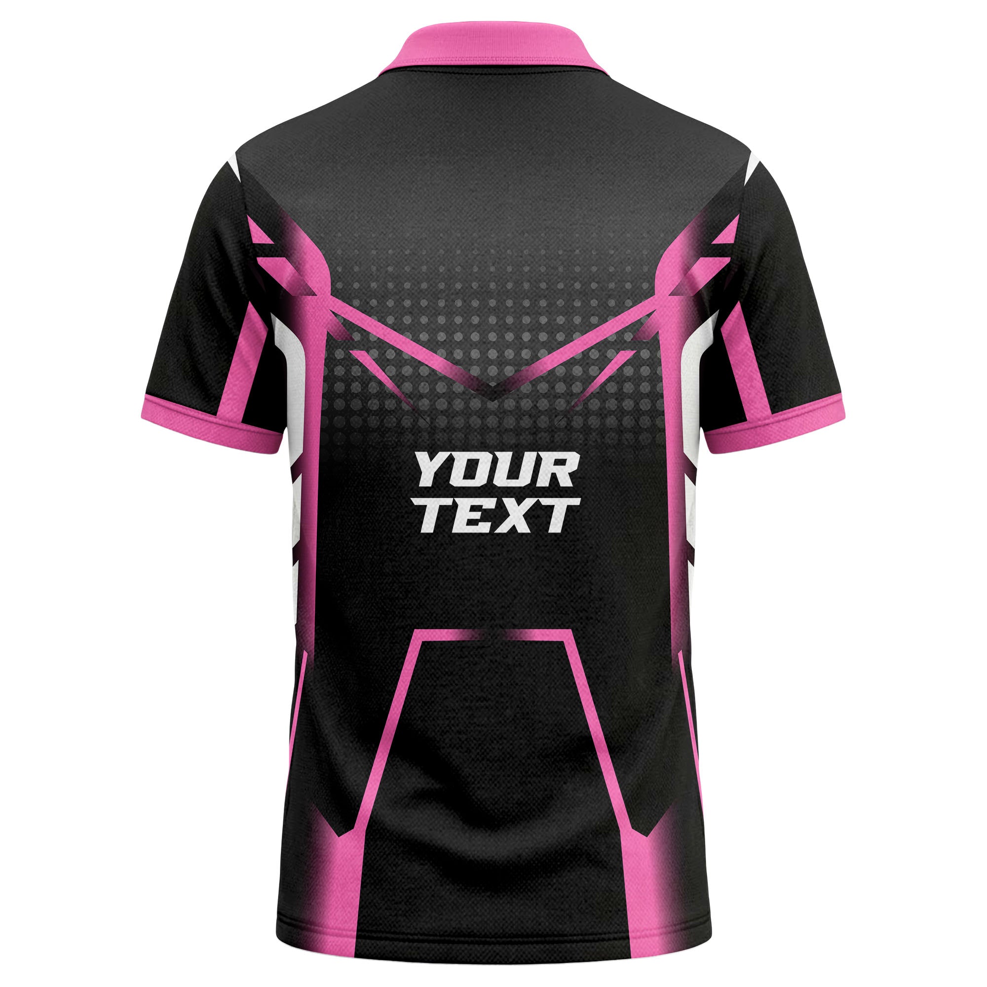 hot pink diagonal stripes & geometric lines esports polo shirt