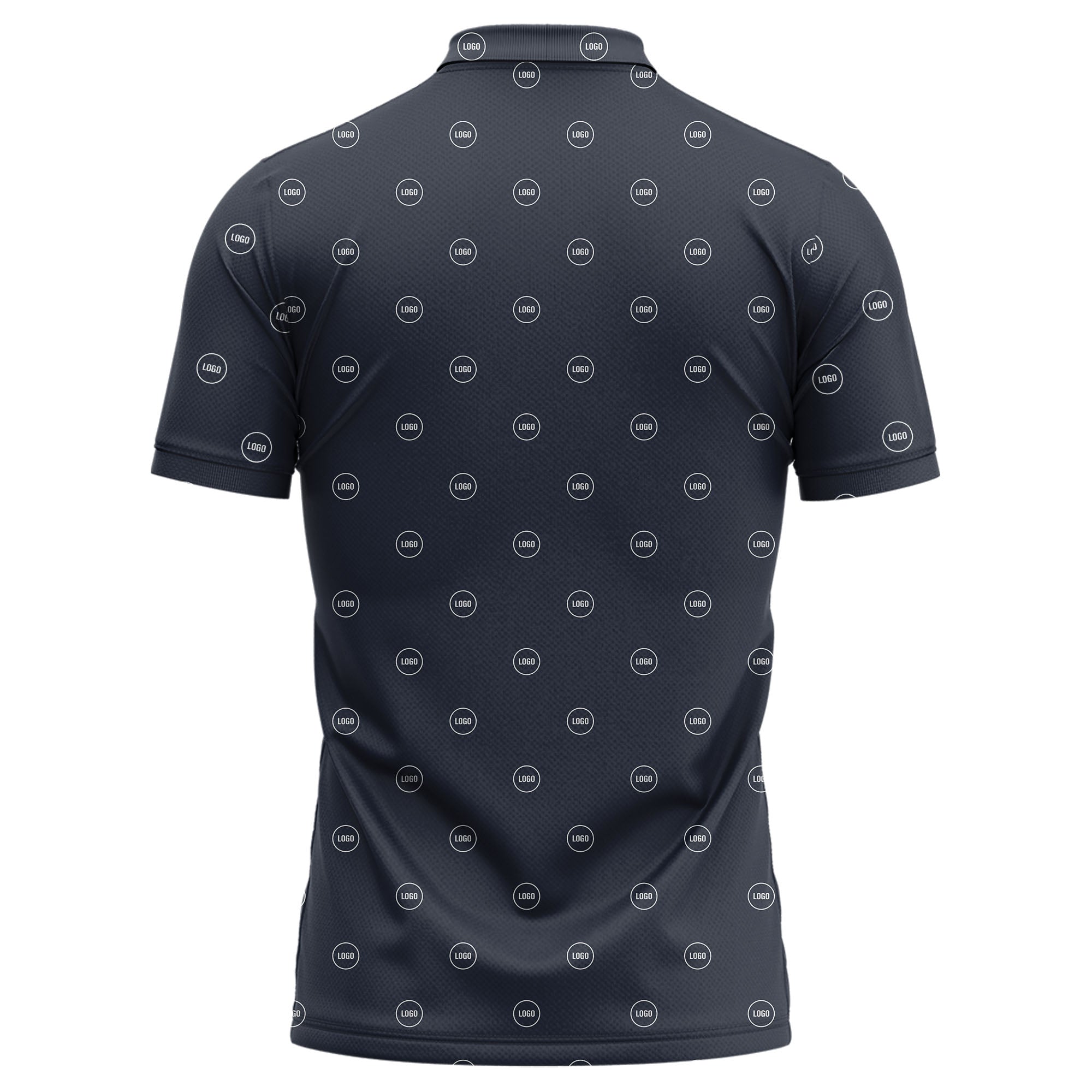 Illustrated Monogram Circles Logo Repeat Polo Shirt For Professional Uniform Style