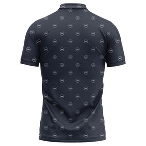 Illustrated Monogram Circles Logo Repeat Polo Shirt For Professional Uniform Style