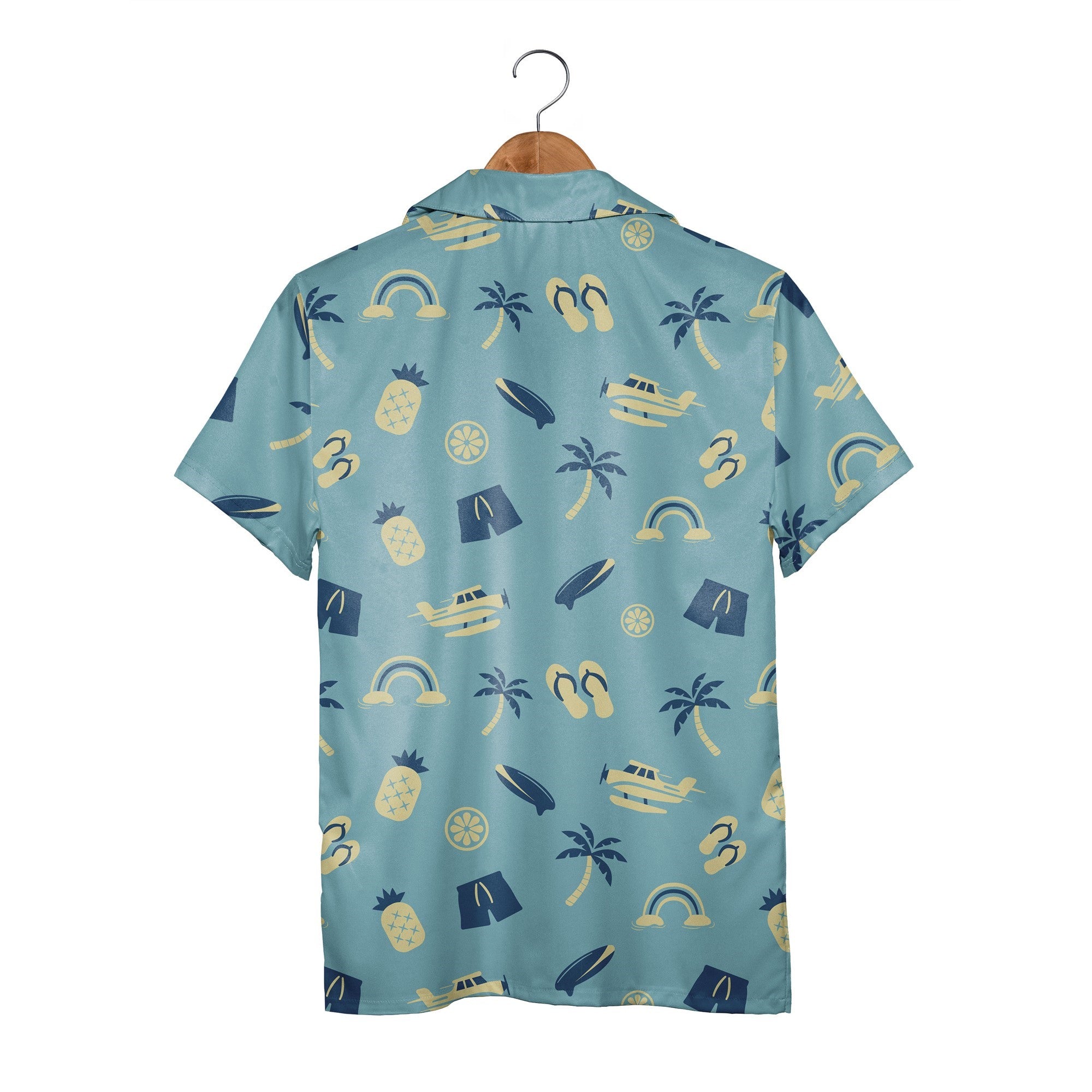 Japanese Cherry Blossom Hawaiian Shirt in Serene Blue Palette