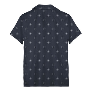 Minimalist Navy Geometric Circles Logo Polo Shirt For Modern Men