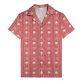 monochrome palm tree & signature logo stripe hawaiian shirt for men
