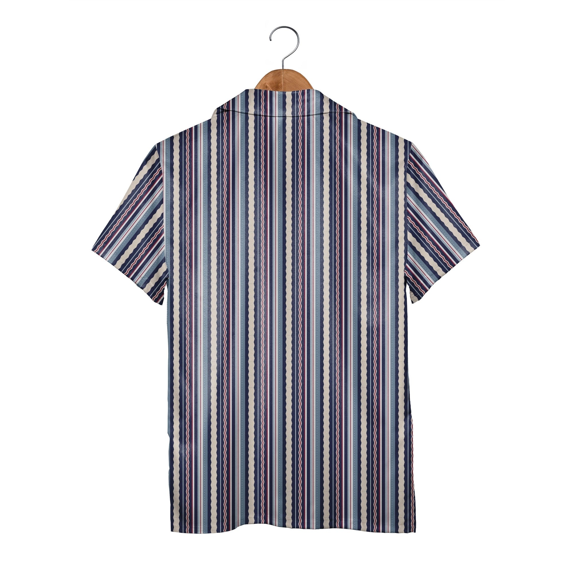 Nautical Vertical Stripe Hawaiian Shirt Preppy Classic Style