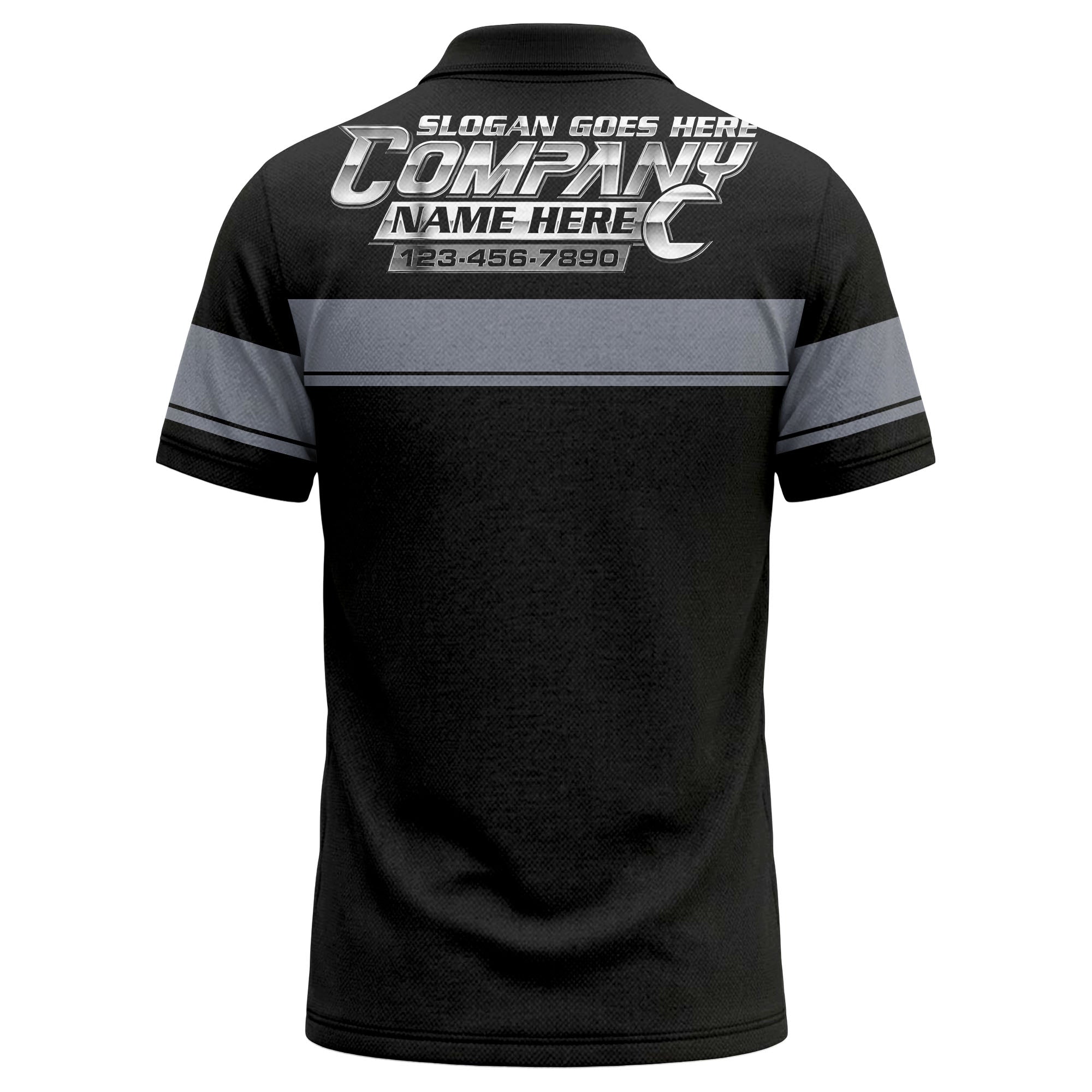 personalized department name gray stripe polo shirt for teams