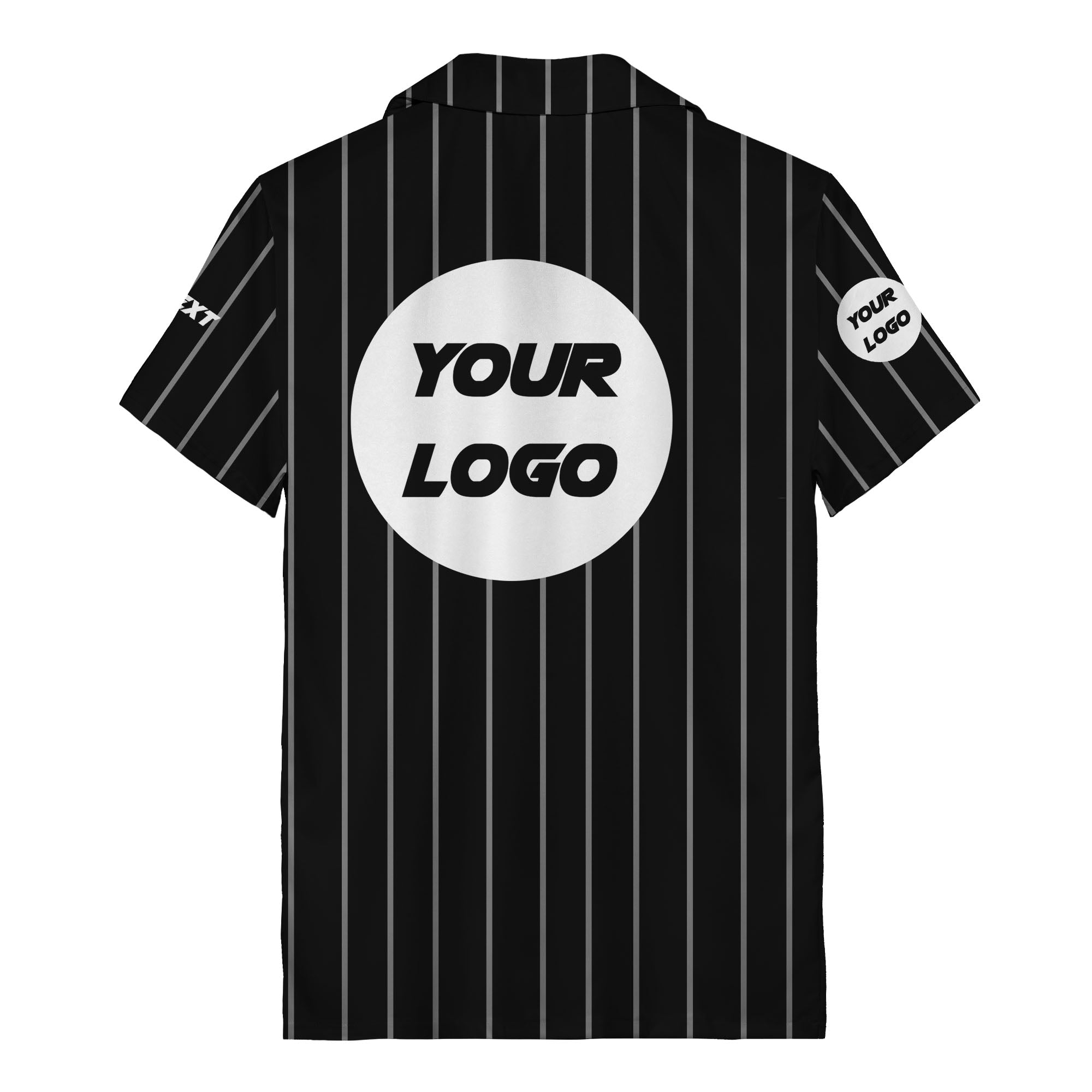 pinstripe baseball jersey hawaiian shirt with custom name & number