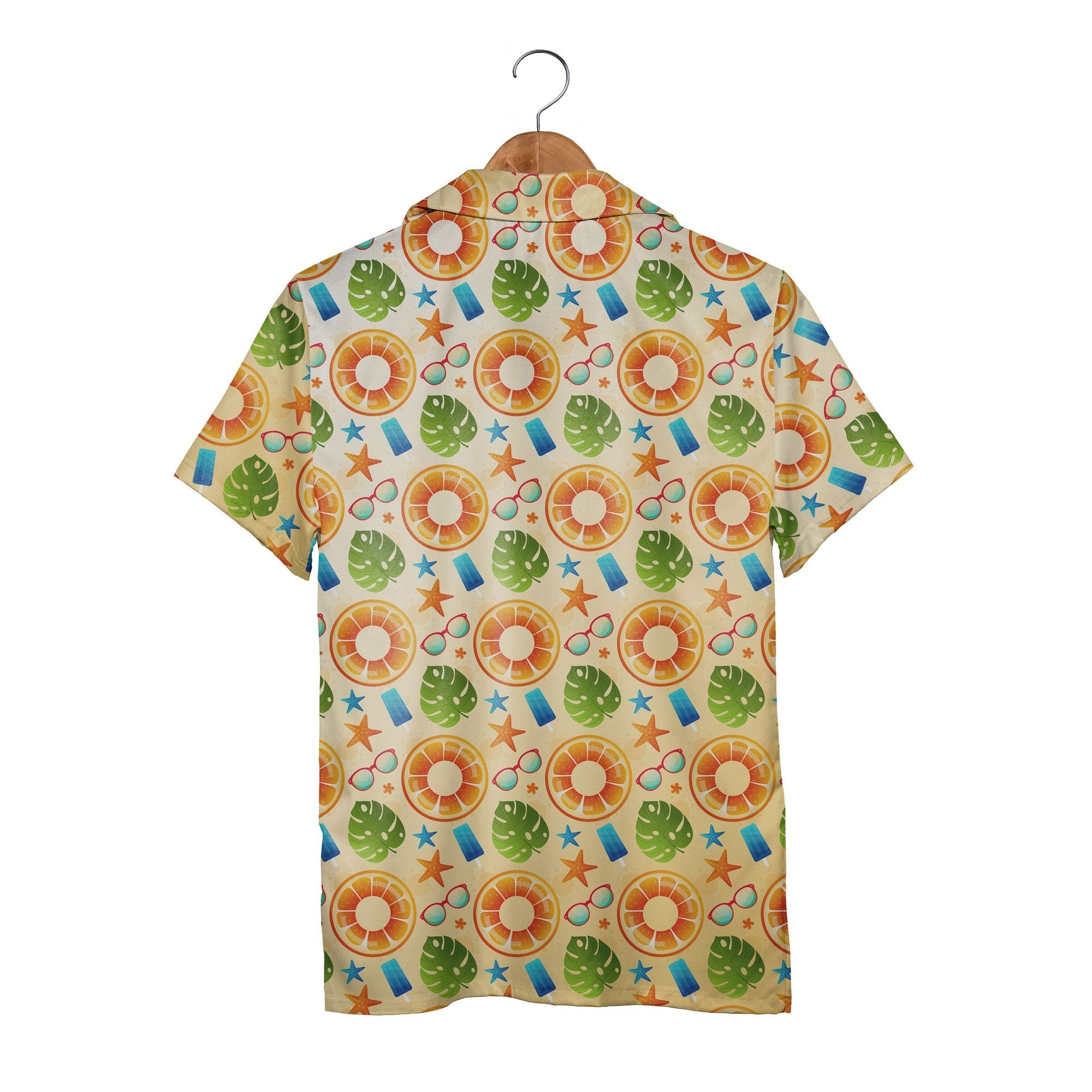 Pool Float Hawaiian Shirt with Orange Slice Tubes