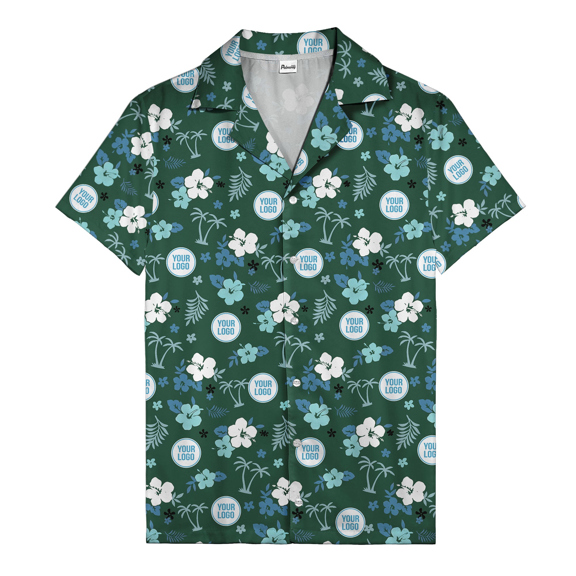 Purple Palm Blooms & Teal Leaf Hawaiian Shirt For Men