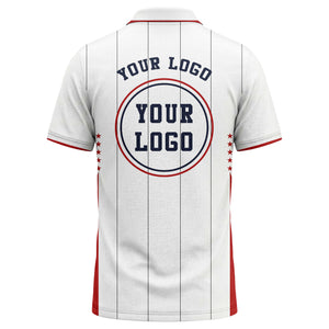 red stars & navy stripes custom logo golf performance polo shirt