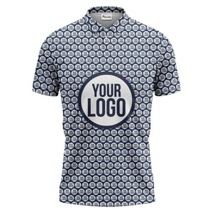 Repeating Personalized Logo Polo Shirt With Custom Text & Illustrated Icons
