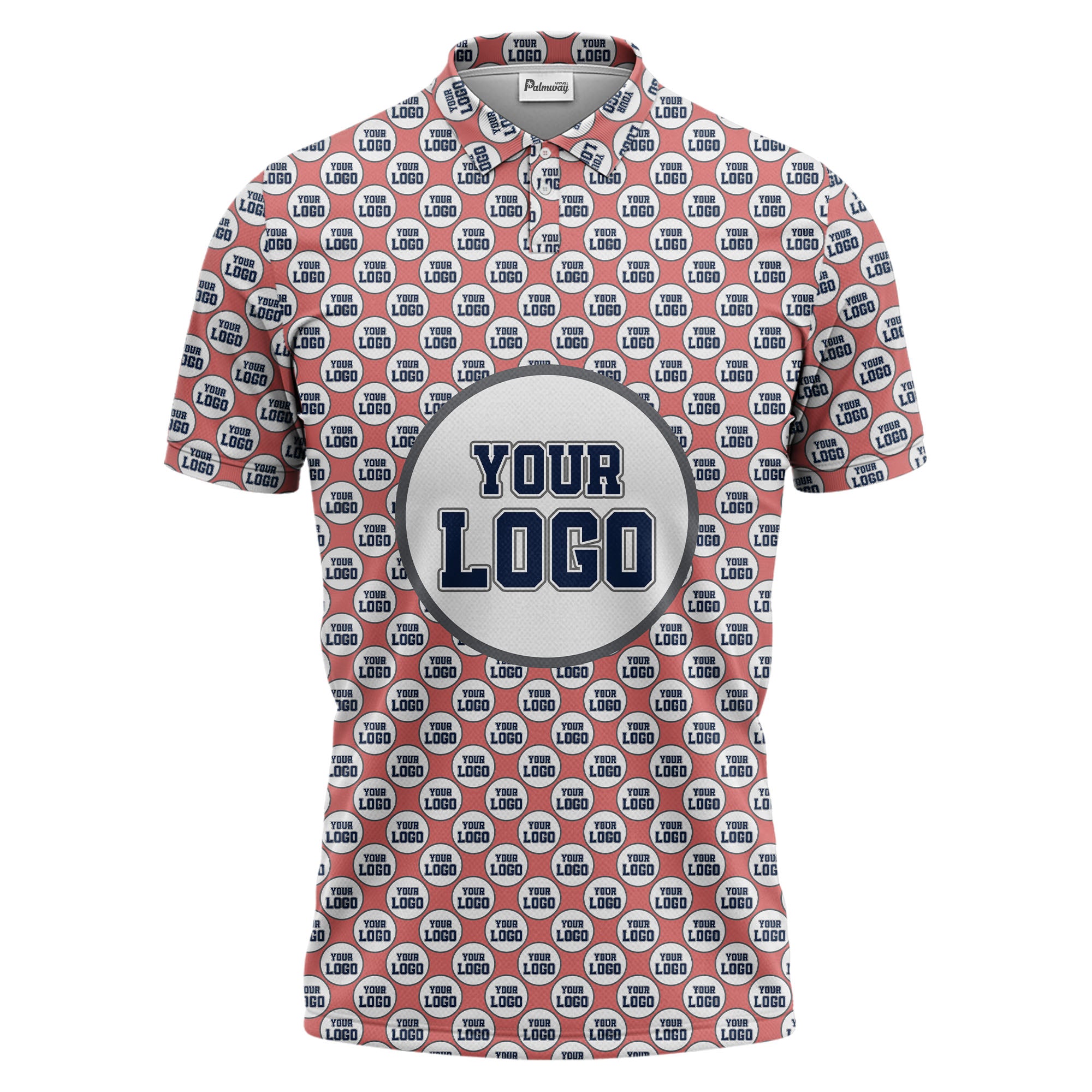 Repeating Personalized Logo Polo Shirt With Custom Text & Illustrated Icons