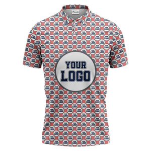 Repeating Personalized Logo Polo Shirt With Custom Text & Illustrated Icons