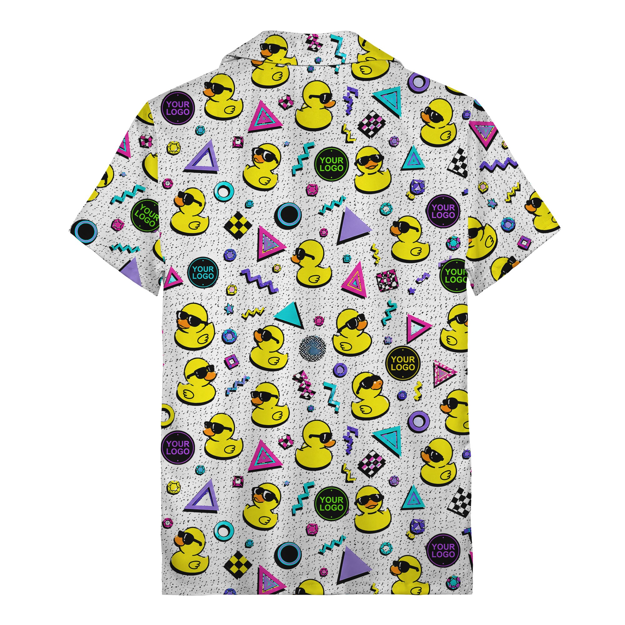 retro rubber ducks & geometric 80s blocks hawaiian shirt