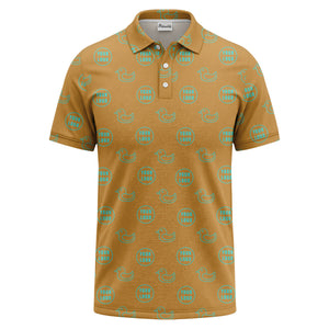 rubber duck & custom logo circle pattern polo shirt for men