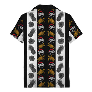 sea turtles & pineapple hibiscus striped hawaiian shirt
