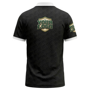 shield logo stars hexagon pattern polo shirt for men