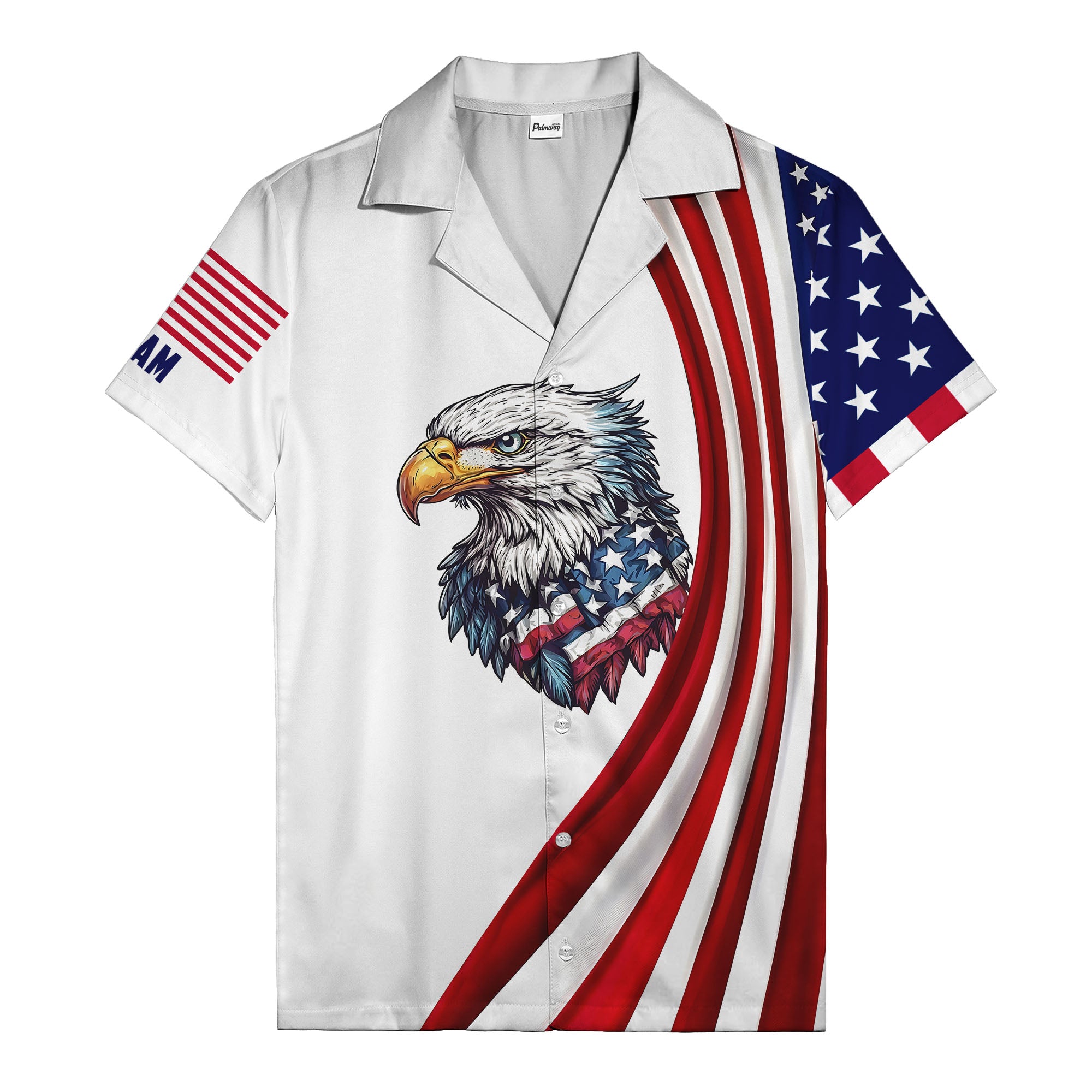 soaring stars and stripes eagle patriotic usa american flag hawaiian shirt for men