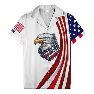 soaring stars and stripes eagle patriotic usa american flag hawaiian shirt for men