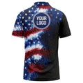 stars & stripes american flag all over print polo shirt